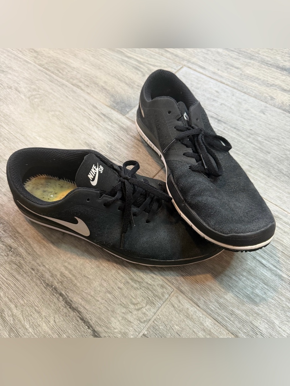 Nike Free SB Nano 724941-001 Black White Suede Men's US 11 No Insoles